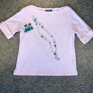 Lauren | Ralph Lauren 3/4 Sleeve Pink Shirt